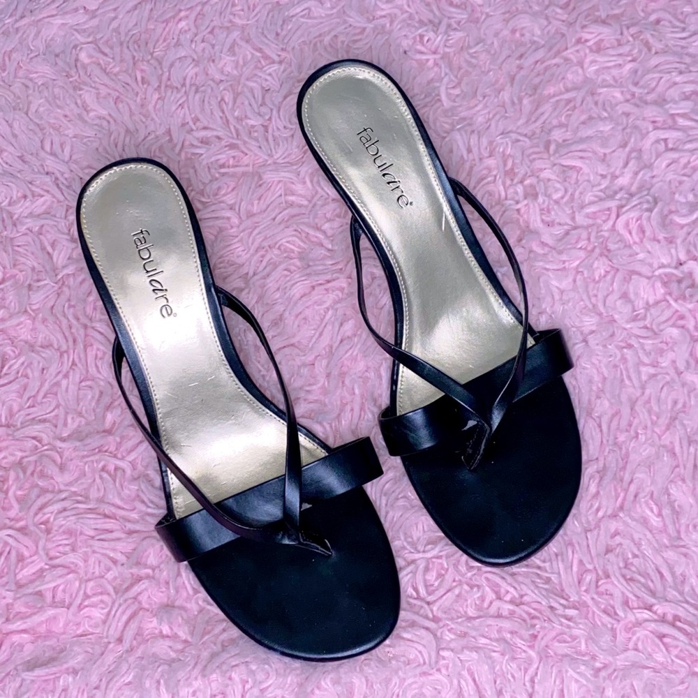 Fabulaire Black Strappy Heeled Sandals